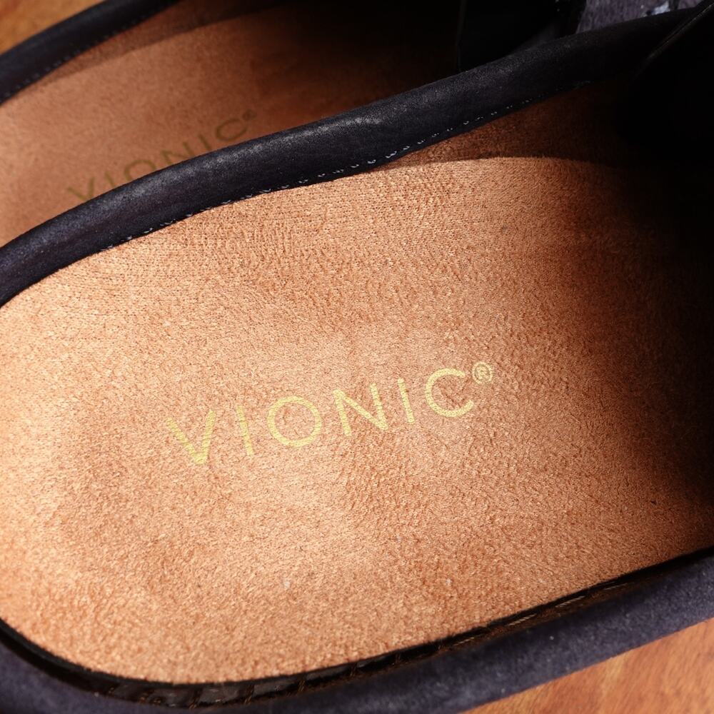 Vionic Navy Suede Slip-On Loafers with White Sole - Picture 9 of 13